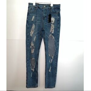Fashion Nova Janel Boyfriend Distressed Jeans